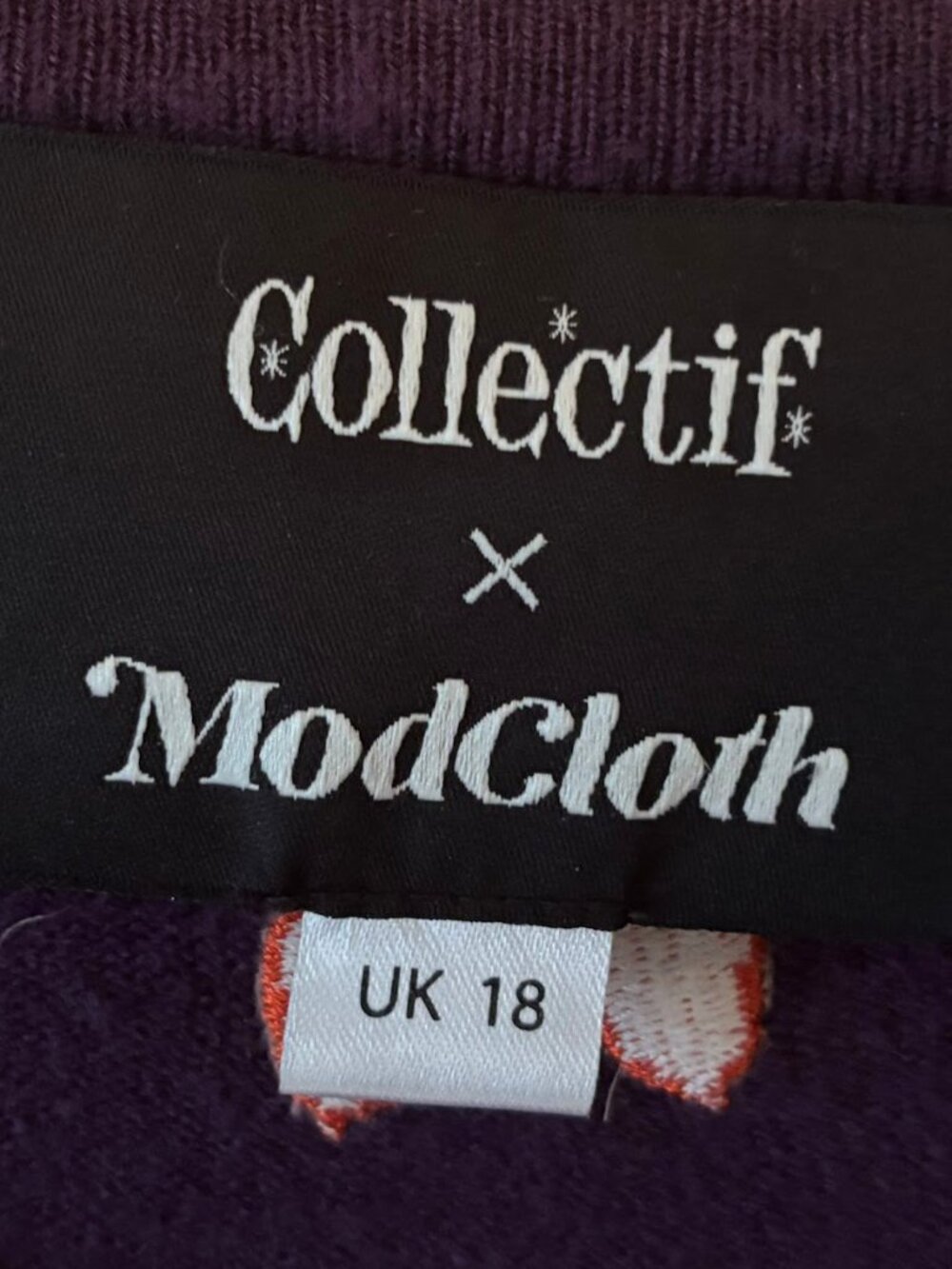 ModCloth x Collectif Purple/Orange Fall-Themed Cardigan - Picture 4 of 7